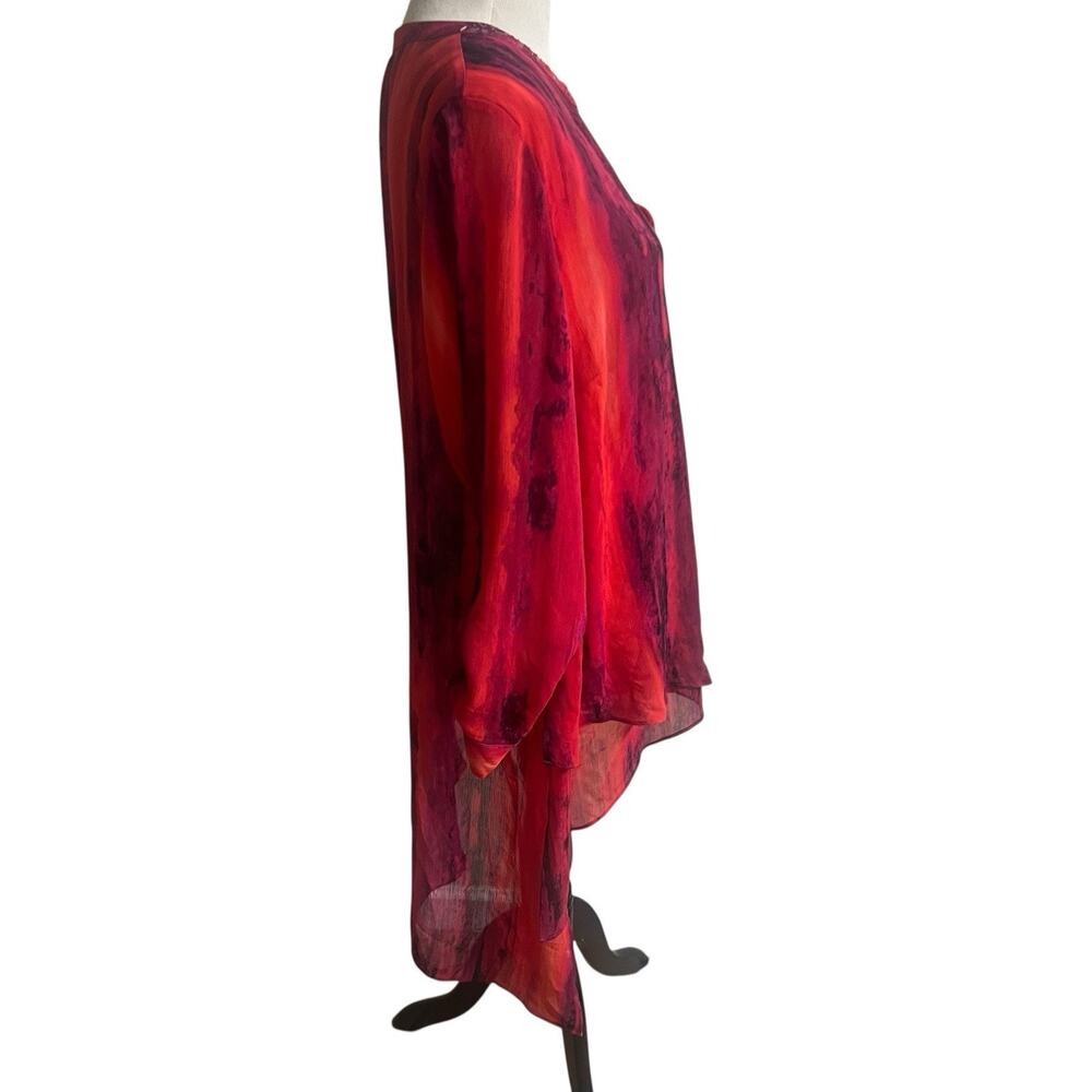 Catherine’s Women’s Sheer Asymmetrical Tunic Artsy Plus Size 14/16W Sequin Bead - Picture 6 of 11